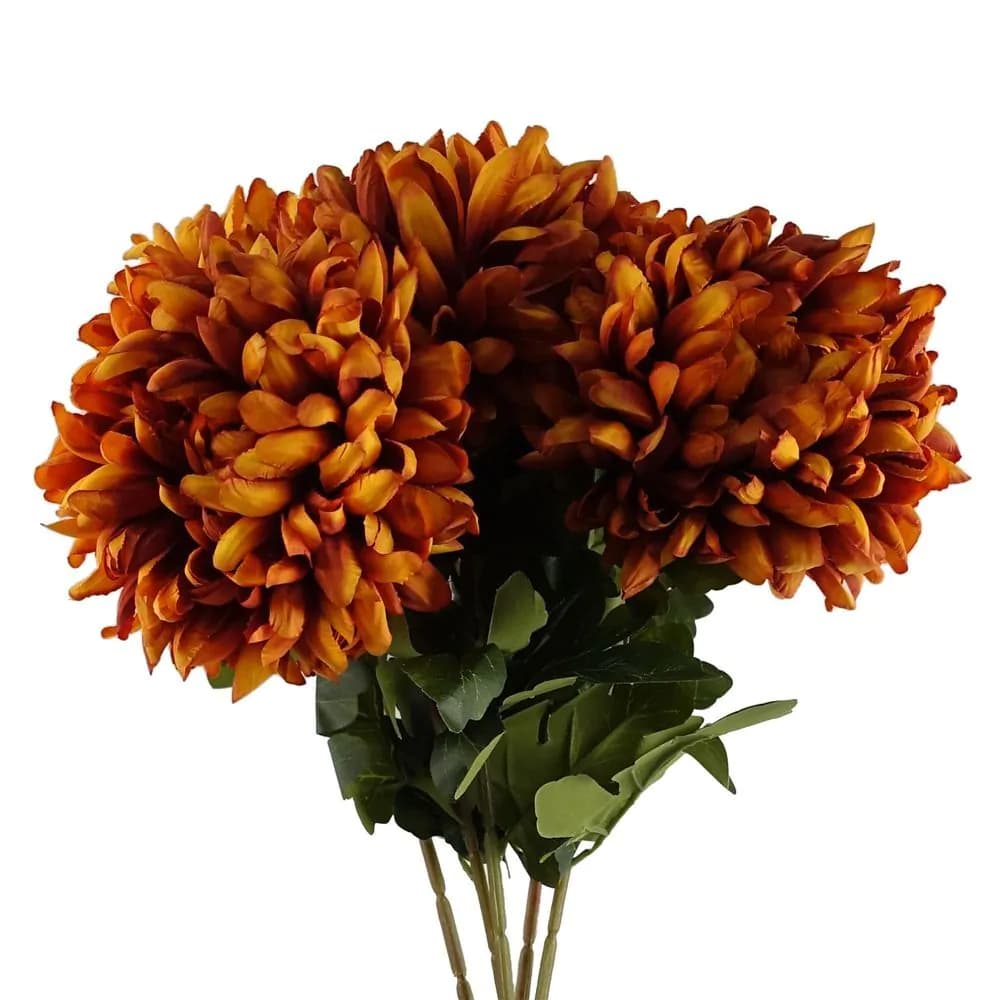 image-Pack of 6 x 75cm Extra Large Reflex Chrysanthemum - Orange