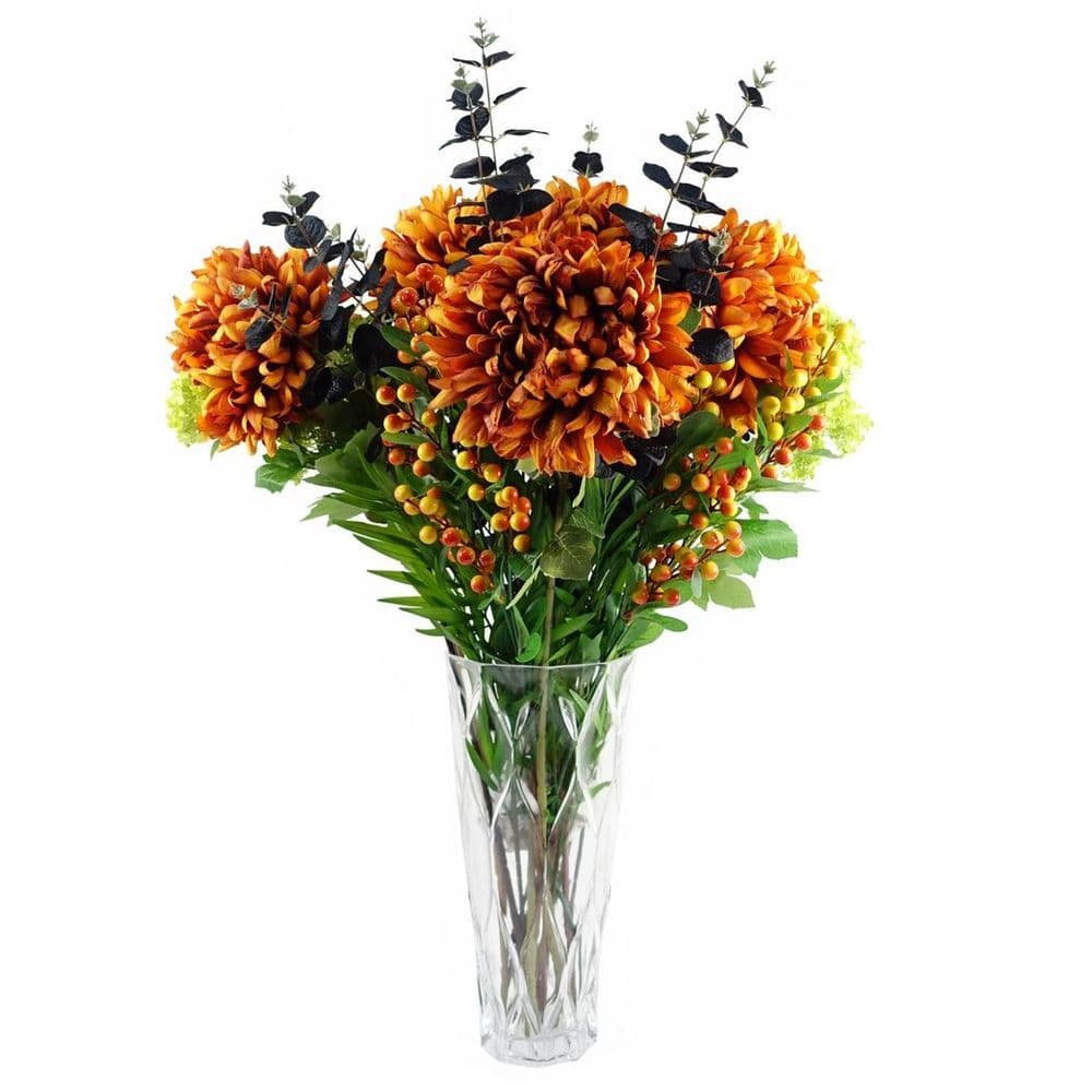 image-Pack of 6 x 75cm Extra Large Reflex Chrysanthemum - Orange