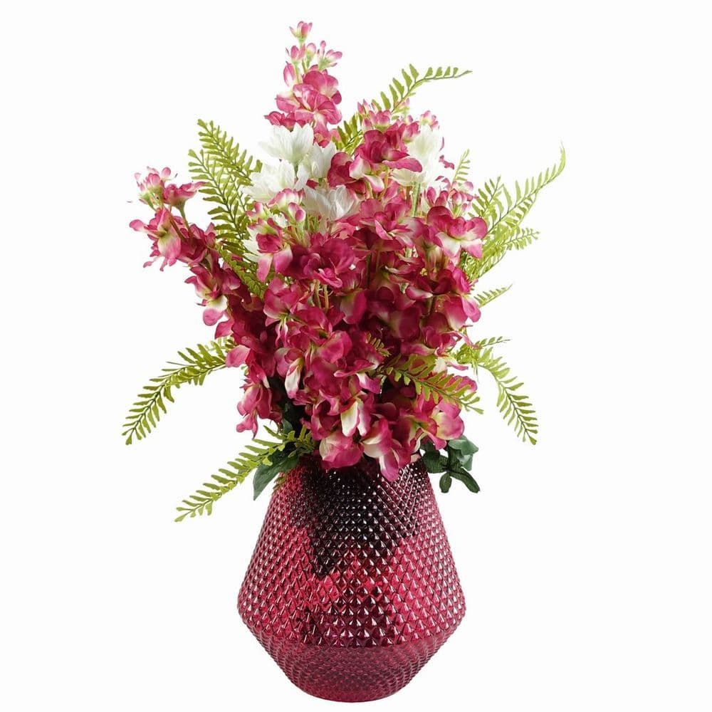image-Pack of 6 x 75cm Delphinium Dark Pink Artificial Stem