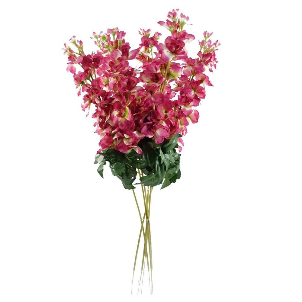 image-Pack of 6 x 75cm Delphinium Dark Pink Artificial Stem