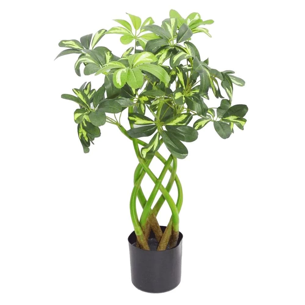 image-70cm Artificial Plant Bonsai Bush Twisted Stem Golden Capella
