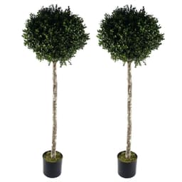 image-140cm Pair of Buxus Ball Artificial Tree UV Resistant Outdoor Topiary