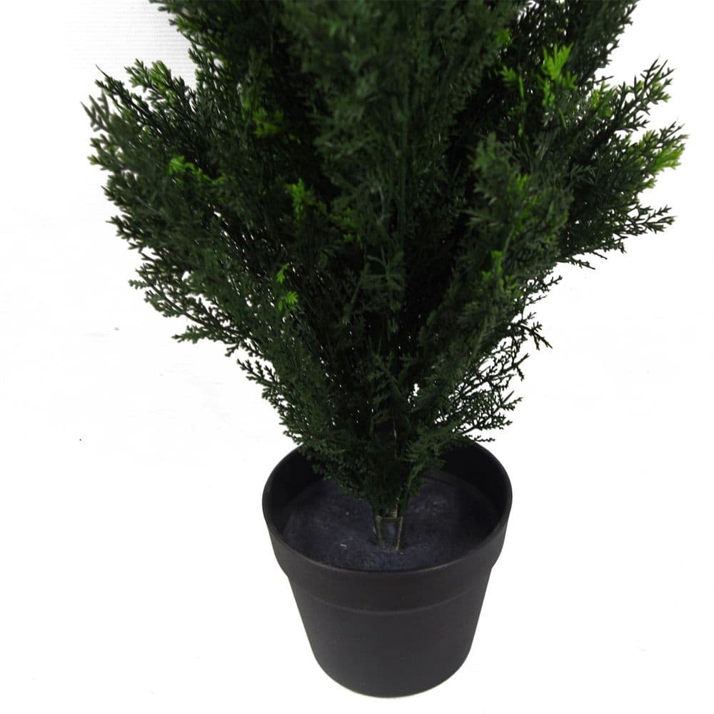 image-90cm Pair of Artificial Cedar Cypress Topiary UV Resistant