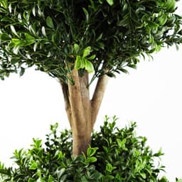 image-120cm Pair of Buxus Triple Ball Artificial Tree UV Resistant Outdoor Topiary
