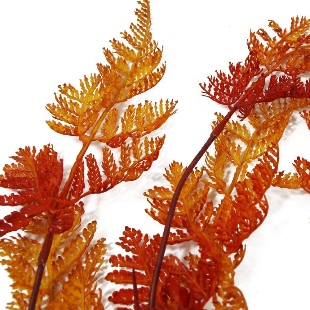 image-6 x 100cm Artificial Hanging Maidenhair Fern Plant Autumn Orange