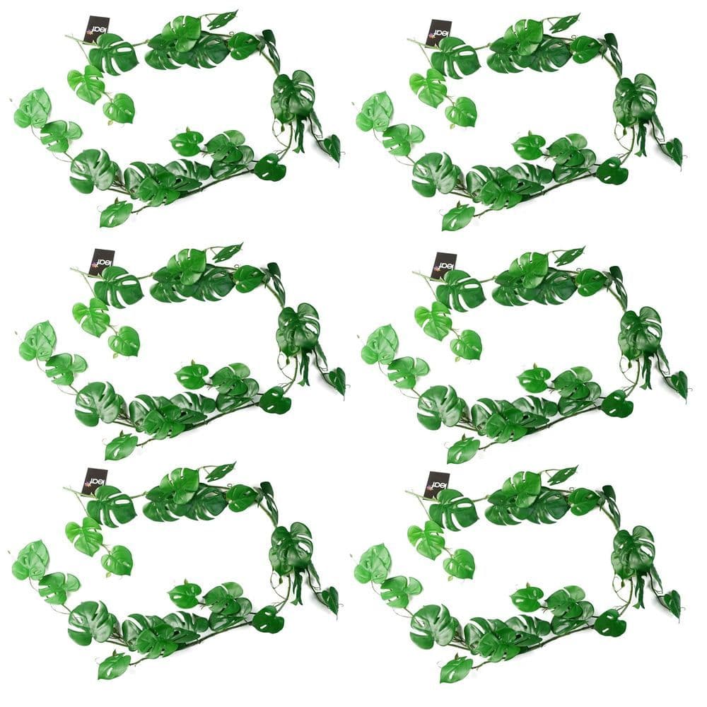 image-6 x 180cm Artificial Hanging Trailing Monstera Plant