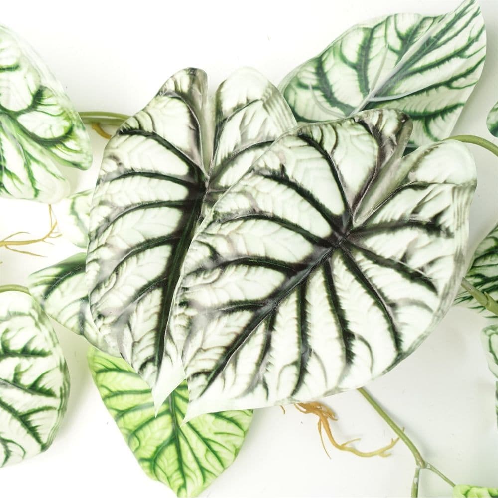 image-6 x 120cm Artificial Hanging Trailing Plant Alocasia Dragon Scale Light
