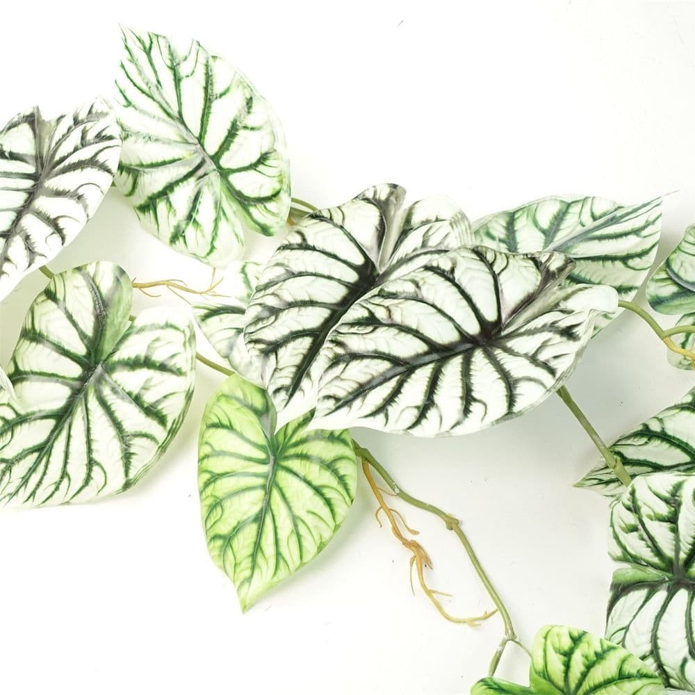 image-6 x 120cm Artificial Hanging Trailing Plant Alocasia Dragon Scale Light