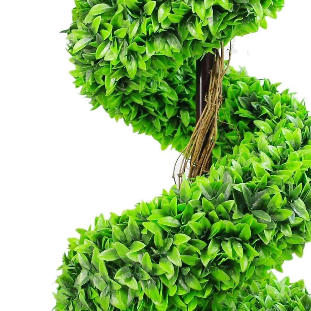 image-90cm Green Large Leaf Spiral with Decorative Planter