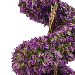 image-120cm Pair of Purple Large Leaf Spiral Topiary Trees with Decorative Planters