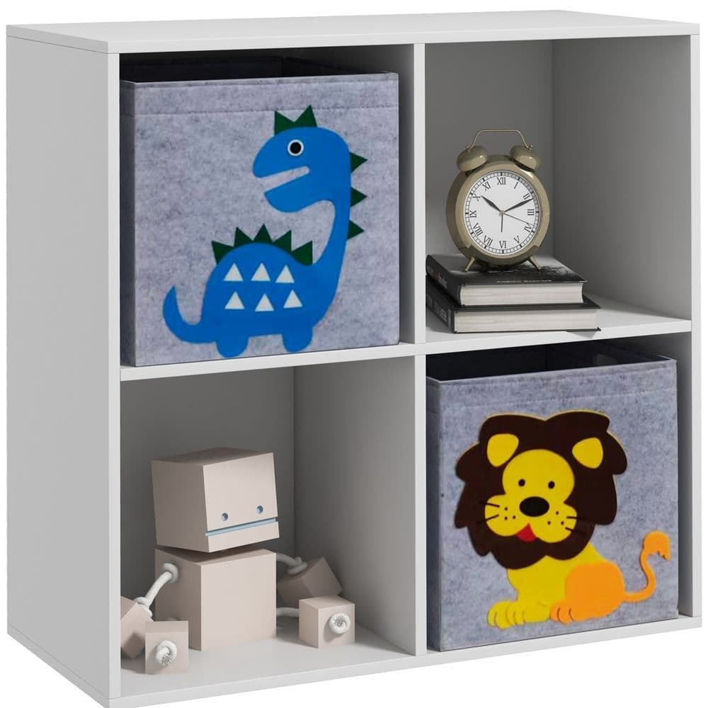 image-ZONEKIZ Toy Organiser with Two Non-Woven Fabric Drawers for Bedroom - White