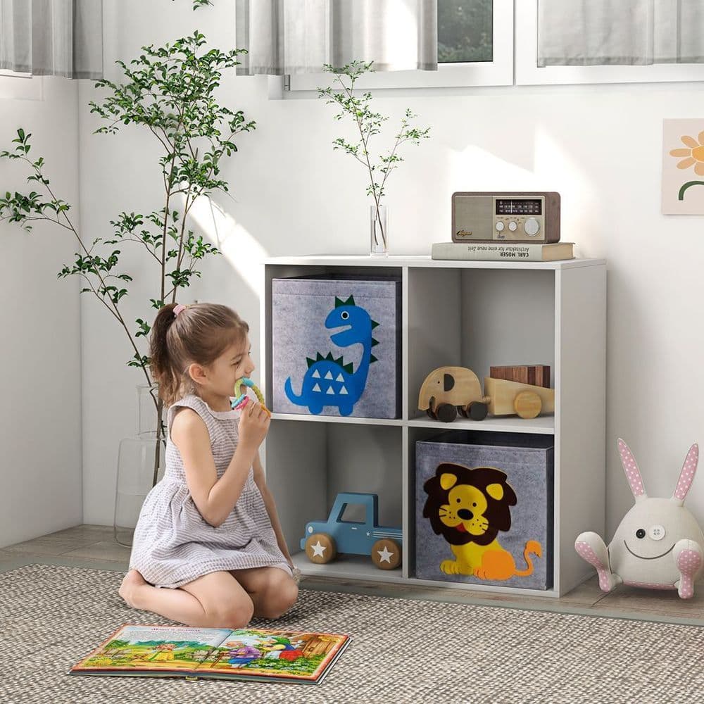 image-ZONEKIZ Toy Organiser with Two Non-Woven Fabric Drawers for Bedroom - White