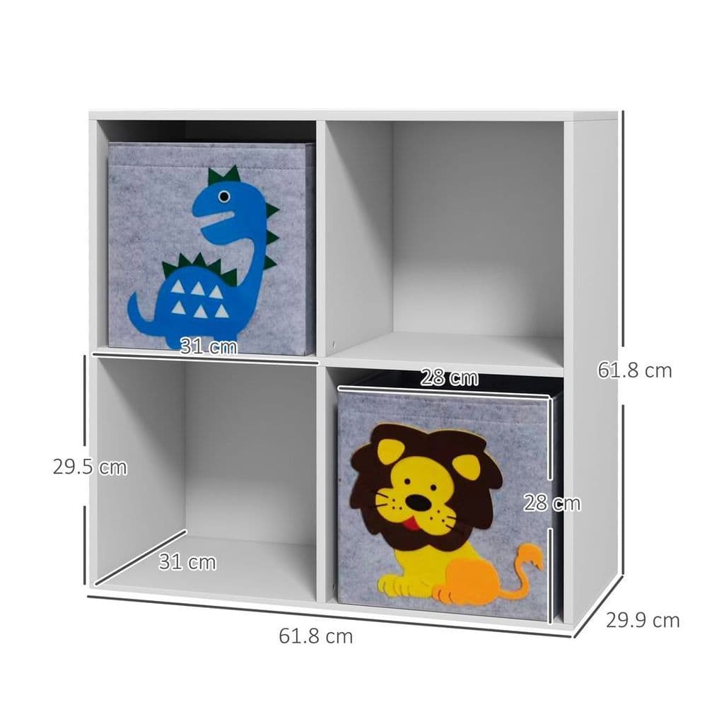 image-ZONEKIZ Toy Organiser with Two Non-Woven Fabric Drawers for Bedroom - White