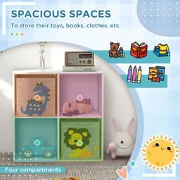 image-ZONEKIZ Toy Organiser with Two Non-Woven Fabric Drawers for Bedroom - White