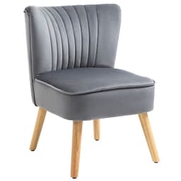 image-HOMCOM Velvet Accent Chair Occasional Tub Chair for Living Room Bedroom Grey