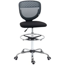 image-Vinsetto Draughtsman Chair, Tall Office Chair with Lumbar Support, Grey