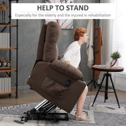 image-HOMCOM Heavy Duty Riser and Recliner Chair Lift Chair for the Elderly, Brown