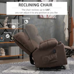 image-HOMCOM Heavy Duty Riser and Recliner Chair Lift Chair for the Elderly, Brown