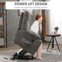 image-HOMCOM Heavy Duty Riser and Recliner Chair Lift Chair for the Elderly, Grey