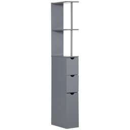 image-HOMCOM Tall Bathroom Cabinet, Bathroom Storage Cabinet W/ Shelf, Drawers, Grey