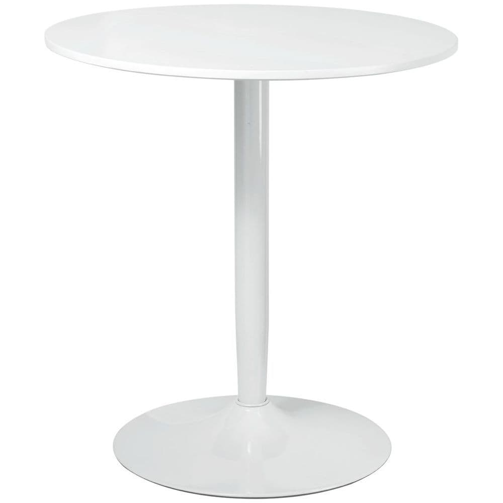 image-HOMCOM Round Dining Table with Steel Base, Non-slip Pad for Living Room