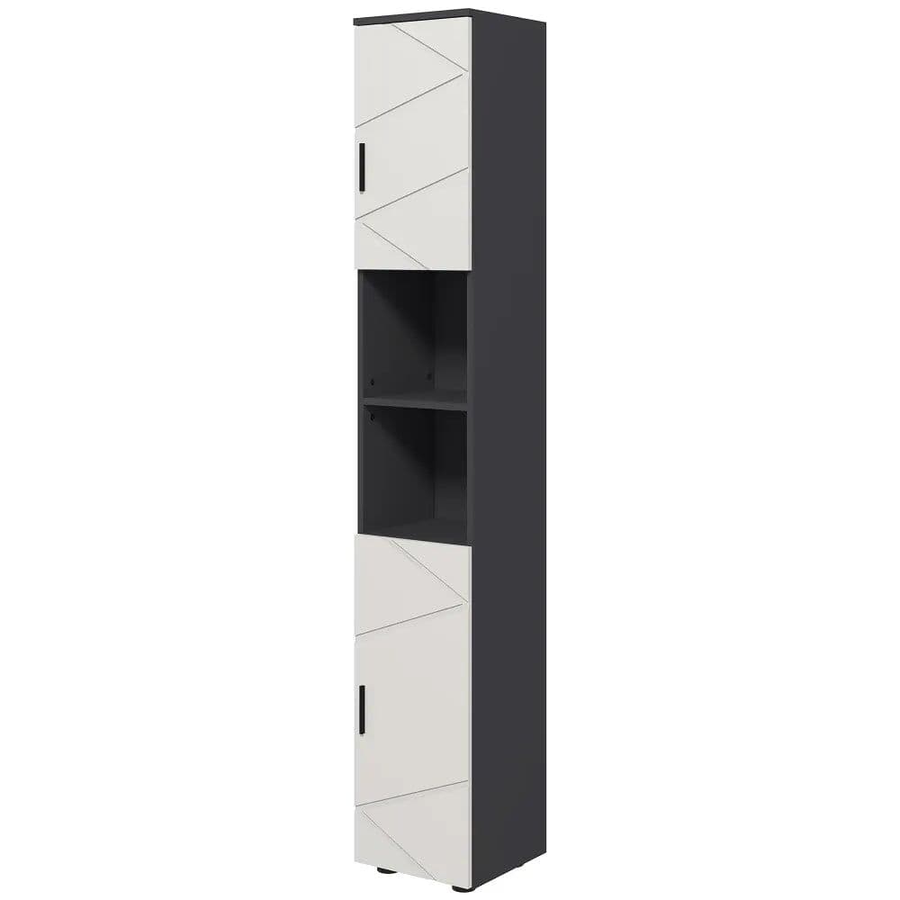 image-kleankin Tall Bathroom Storage Cabinet, Slim Bathroom Cabinet with Soft Close