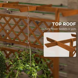 image-Outsunny Wooden Trellis Planter, Raised Garden Bed for Climbing Plants, Orange