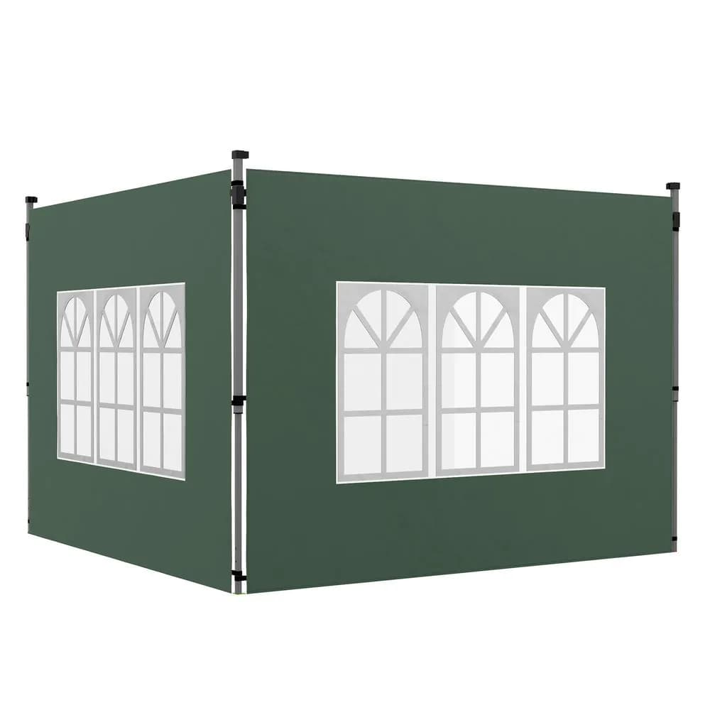 image-Outsunny Gazebo Side Panels for 3x3(m) or 3x4m Pop Up Gazebo, 2 Pack, Green