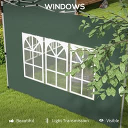 image-Outsunny Gazebo Side Panels for 3x3(m) or 3x4m Pop Up Gazebo, 2 Pack, Green