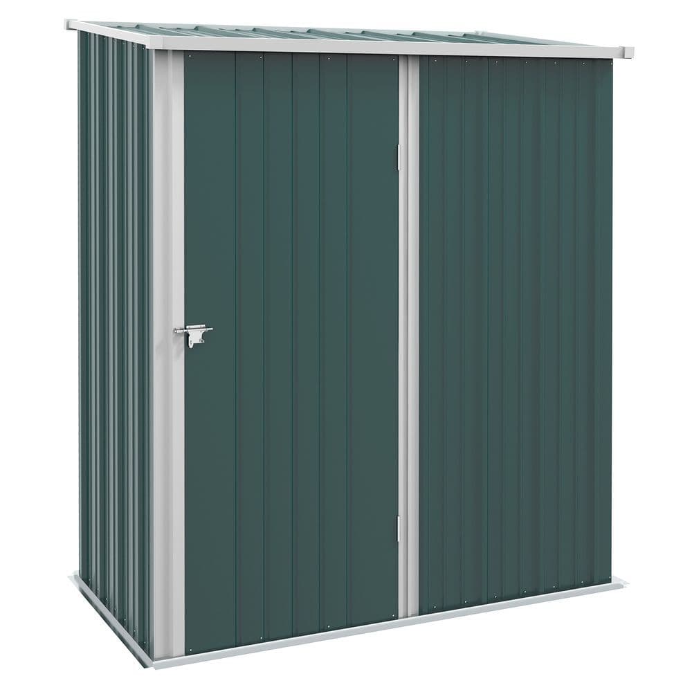 image-Outsunny Outdoor Storage Shed Steel Garden Shed w/ Lockable Door for Garden