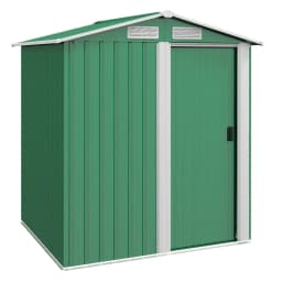image-Outsunny 5ft x 4.3ft Outdoor Metal Storage Shed with Sliding Door Sloped Roof