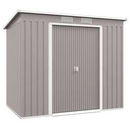 image-Outsunny 7 x 4ft Metal Garden Storage Shed w/ Double Door & Ventilation Grey