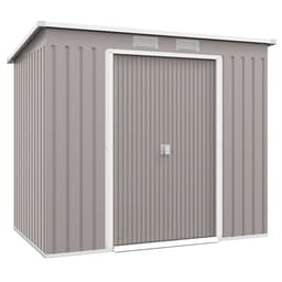 image-Outsunny 7 x 4ft Metal Garden Storage Shed w/ Double Door & Ventilation Grey