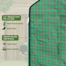 image-Outsunny Walk-in Outdoor Green House with Door and Mesh Windows, Green