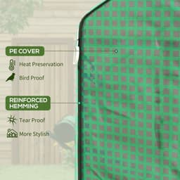 image-Outsunny PE Greenhouse Cover Replacement with Door and Mesh Windows, Green