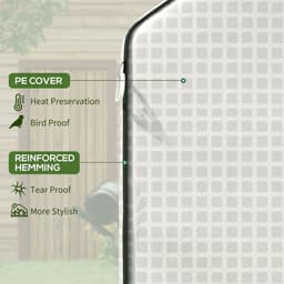 image-Outsunny Walk-in Greenhouse Cover Replacement with Door and Mesh Windows, White