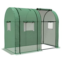 image-Outsunny Tomato Greenhouse with 2 Roll-up Doors and 4 Mesh Windows, Green