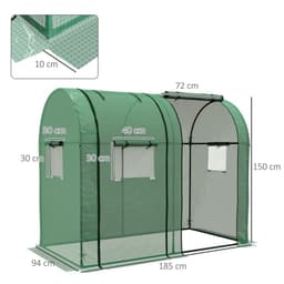 image-Outsunny Tomato Greenhouse with 2 Roll-up Doors and 4 Mesh Windows, Green