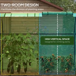 image-Outsunny Tomato Greenhouse with 2 Roll-up Doors and 4 Mesh Windows, Green