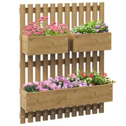 image-Outsunny Wooden Garden Planters with Trellis Wall-mounted Raised Garden Bed
