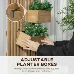 image-Outsunny Wooden Garden Planters with Trellis Wall-mounted Raised Garden Bed