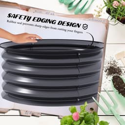 image-Outsunny Set of 2 Raised Garden Bed Metal Planter Box with Safety Edging, Grey