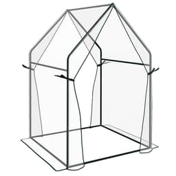 image-Outsunny Tomato Greenhouse with 2 Zipped Doors, Outdoor Green House, Clear