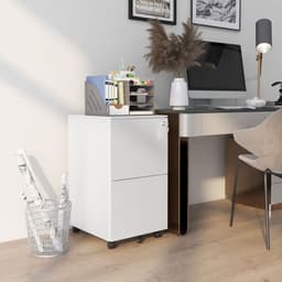 image-Vinsetto Steel File Cabinet with Lock and Hanging Bar for Letter A4 Legal Size