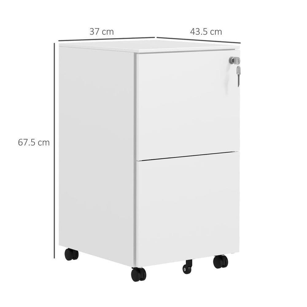 image-Vinsetto Steel File Cabinet with Lock and Hanging Bar for Letter A4 Legal Size