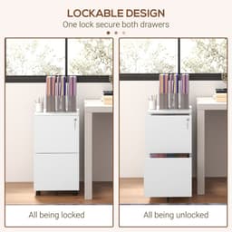 image-Vinsetto Steel File Cabinet with Lock and Hanging Bar for Letter A4 Legal Size