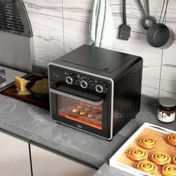 image-HOMCOM Air Fryer Oven 20L Mini Oven Countertop Convection Oven 1400W Black