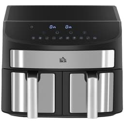 image-HOMCOM Oil Free Dual Air Fryer 10-in-1 8L w/ Sync Cook & Sync Finish Timer 2400W