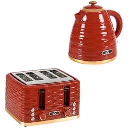 image-HOMCOM Kettle and Toaster Set 1.7L Rapid Boil Kettle & 4 Slice Toaster Red