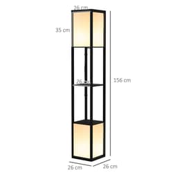 image-HOMCOM Shelf Floor Lamp with Dual Light, for Living Room, Bedroom, Black